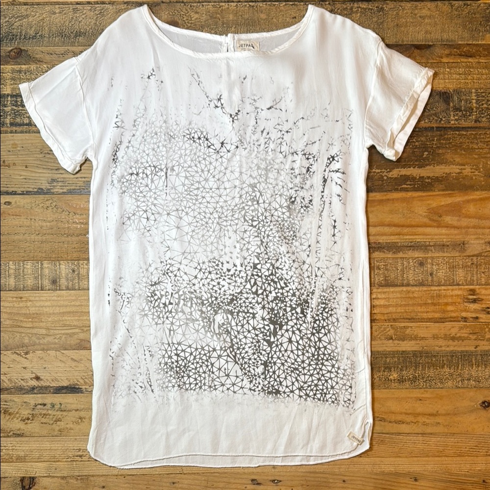 White Graphic Girls Dress, size 9/10